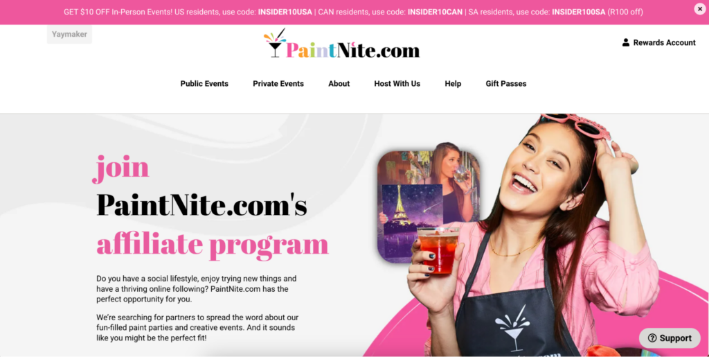 Affiliate and Referral Landing Page Examples PaintNite