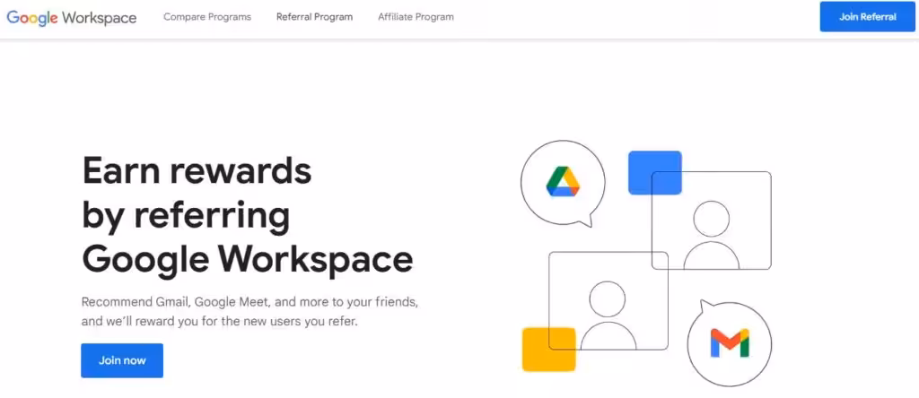 B2B referral program examples from Google Workspace