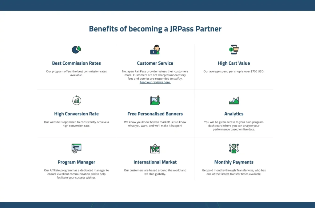 JRPass affiliate benefits