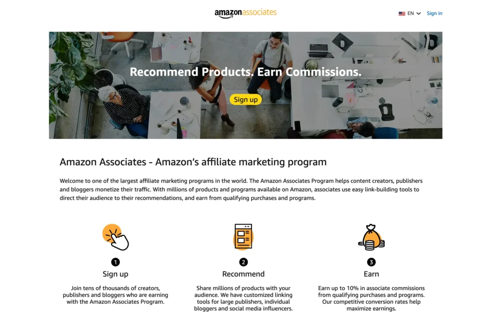 Amazon Associates - Amazon’s affiliate marketing program
