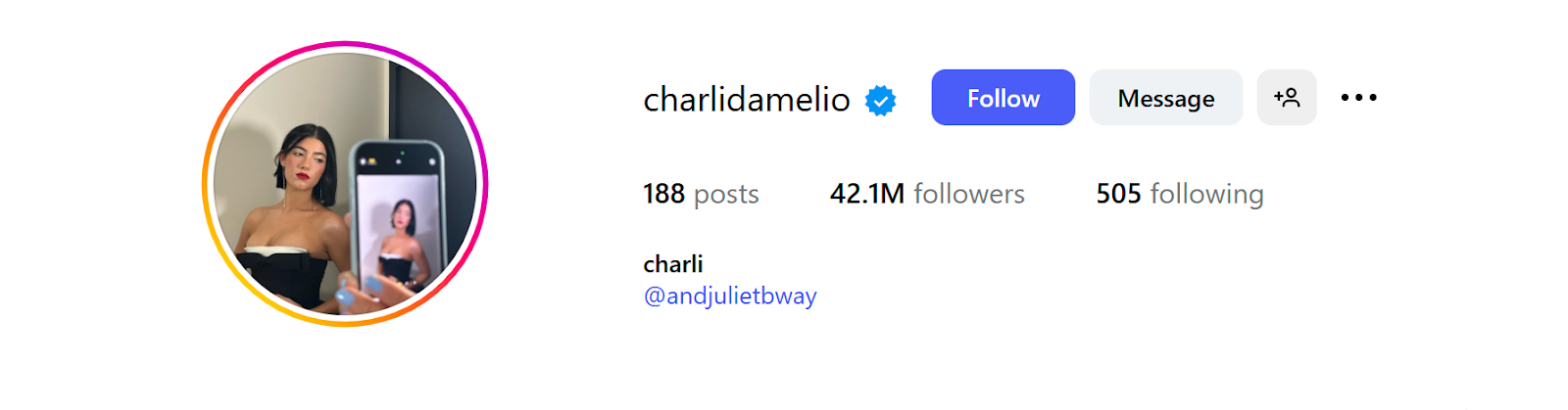 Charli D’Amelio top non-celebrity social media influencer