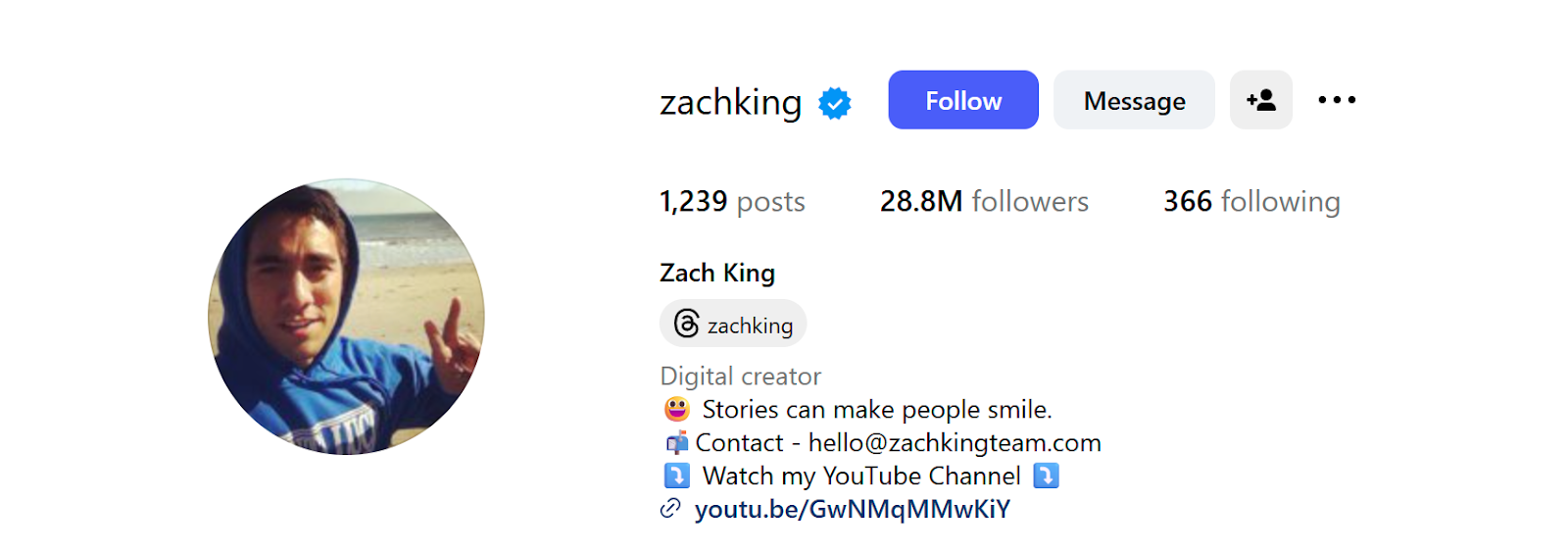 Zach King top social media influencer 