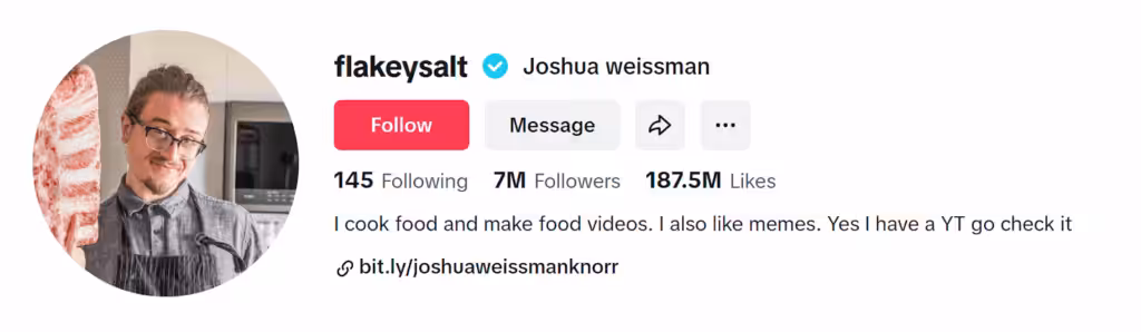 food influencer on TikTok flakeysalt