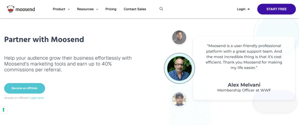 Moosend affiliate program