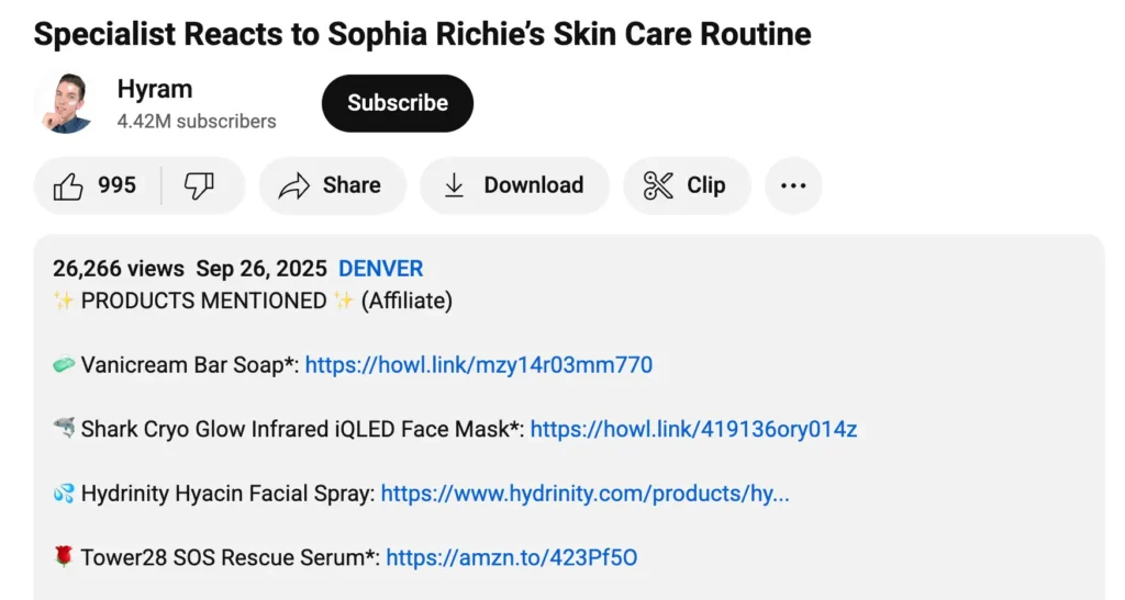 Youtuber for affiliate campaigns