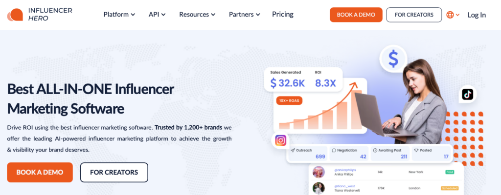 Influencer Hero marketing software