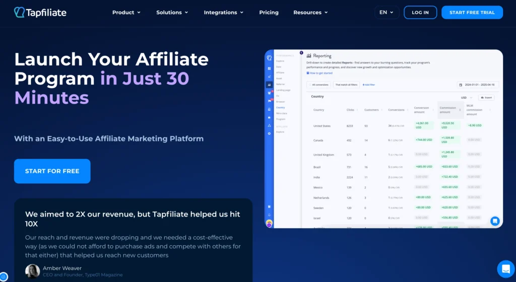 Affiliate marketing platform