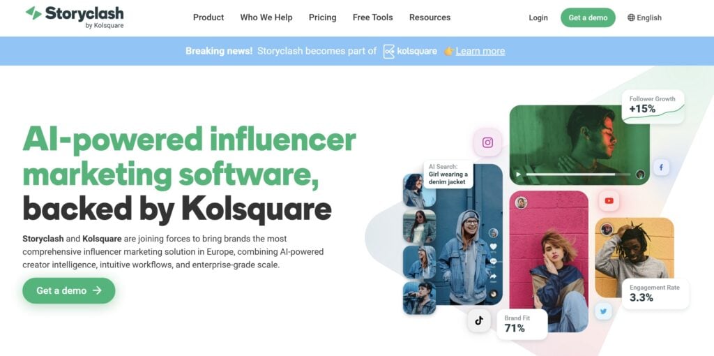 Storyclash AI powered influencer marketing software