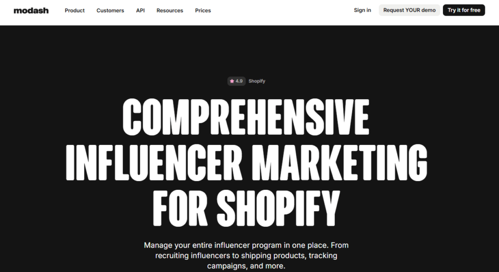 Modash influencer marketing platform