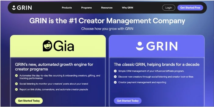 GRIN creator management company