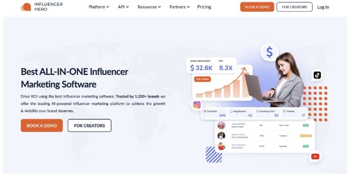 best AI-powered influencer marketing software Influencer Hero
