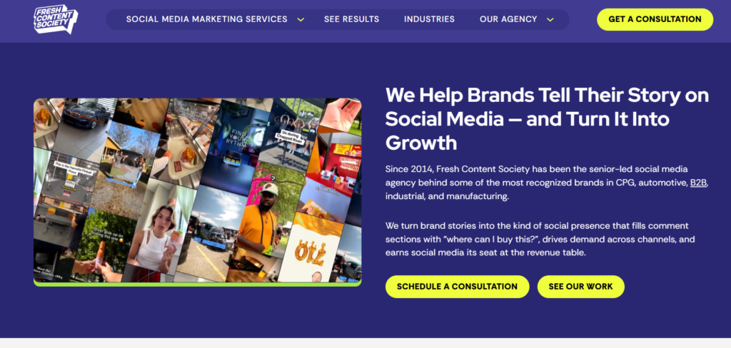 Fresh Content Society social media marketing agency