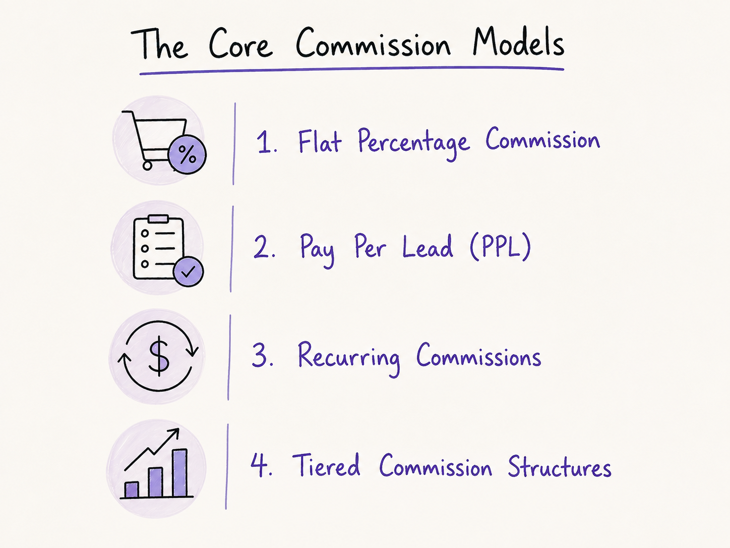 core affiliate commission models
