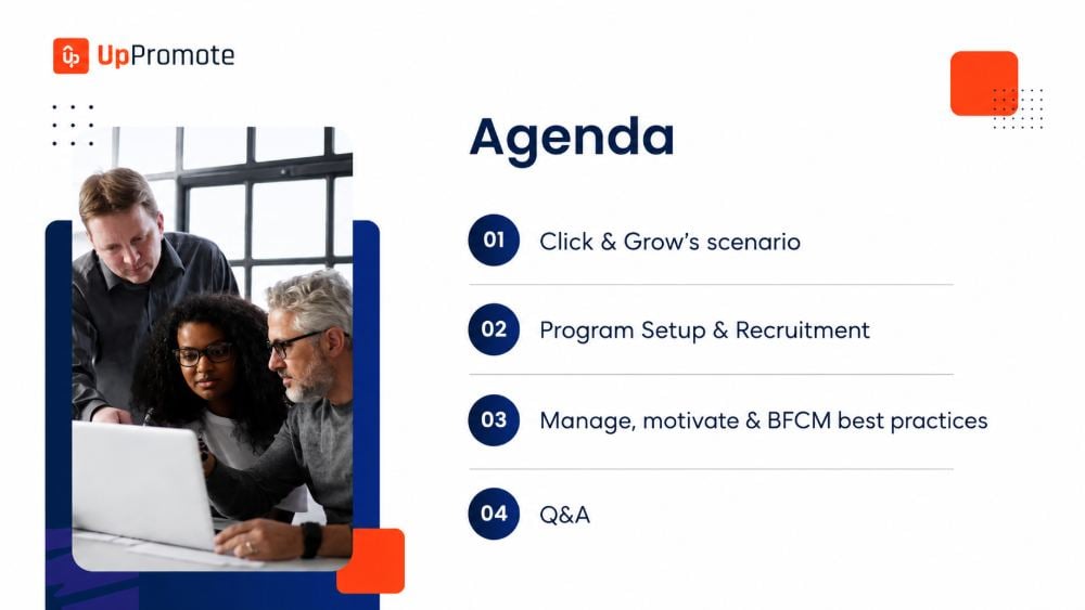 BFCM webinar agenda slide