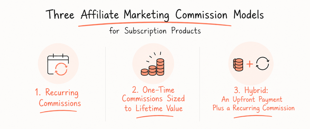 three affiliate marketing commission models for subscription products