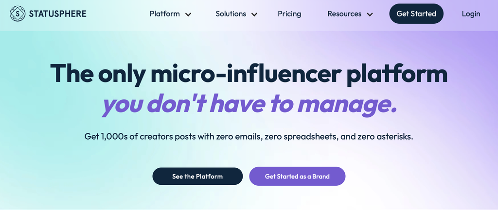 Statusphere micro-influencer platform